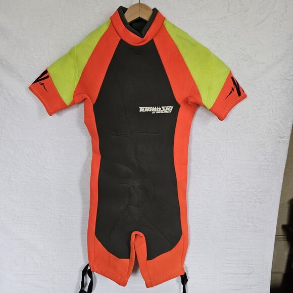 Vintage Turbo Ski by Wavelength Wetsuit Sz Medium Unisex Neon Colorblock